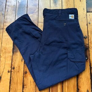 Carhartt FR 36x28 Cargo Pants Flame Resistant Blue Work 344-20 CAT 2 Welding
